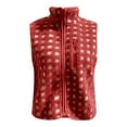 thumbnail image 7 of Fleece Vest, Audhol Womens Checkered Vest Fleece Fuzzy Zip Up Sleeveless Casual 2025 Winter Warm Outwear Vest Tops for Women Red, XL, 7 of 7