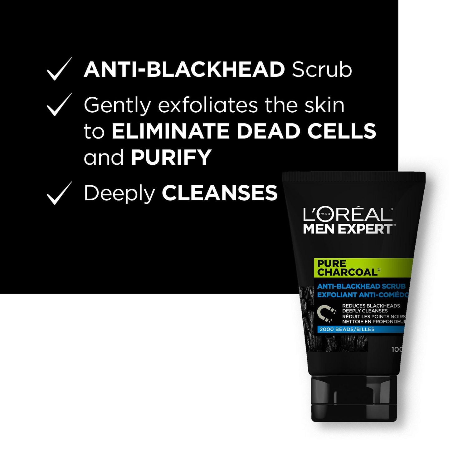 L'Oréal Paris Men Expert Exfoliant Charbon Pure Charcoal pour le visage pour hommes