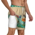 thumbnail image 2 of Sigee Colorful Plants And Insects Print Mens Swim Trunks with Compression Liner Quick Dry Swim Stretch Beach Shorts with Pockets,S-3XL, 2 of 7