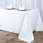 BalsaCircle 90 x 132 Premium Polyester Rectangular Tablecloth Table Linens White