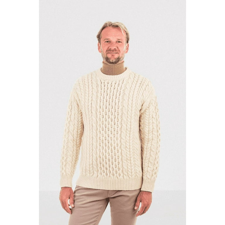 Womens Blasket Honeycomb Stitch Irish Aran Sweater - The Irish Store