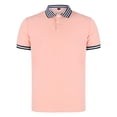 thumbnail image 3 of Telankuip Summer Mens Polo Shirts Stripe Color Blocking Button Standing Collar Short Sleeved Sports T Shirt Comfortable Slim Fit Breathable Fashion Tee for Daily Wear Pink XXL, 3 of 4