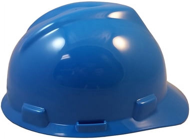 MSA V-Gard Cap Style Hard Hats w/FasTrac III Suspensions and Handy Tote Bag - Blue