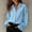 A132 Blue, variant on Xdegoge Womens Blouses V Neck Long Bell Sleeve Button Down Shirts Crochet Lace Trim Tops Casual Elegant Vintage Apparel Loose Fit Work Office T Shirts Tees