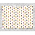 thumbnail image 1 of Abstract Tapestry, Ornamental Geometric Triangles Pattern on Pineapples with Polka Dotted Background, Wall Hanging for Bedroom Living Room Dorm Decor, 80W X 60L Inches, Multicolor, by Ambesonne, 1 of 2