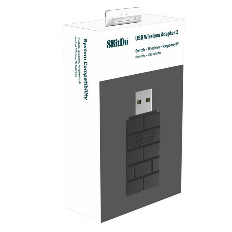 8Bitdo Wireless USB Adapter 2 for Switch, Windows, & Raspberry Pi  Compatible with Xbox Series X & S Controller, Xbox One , Switch Pro and PS5  Controller , Black