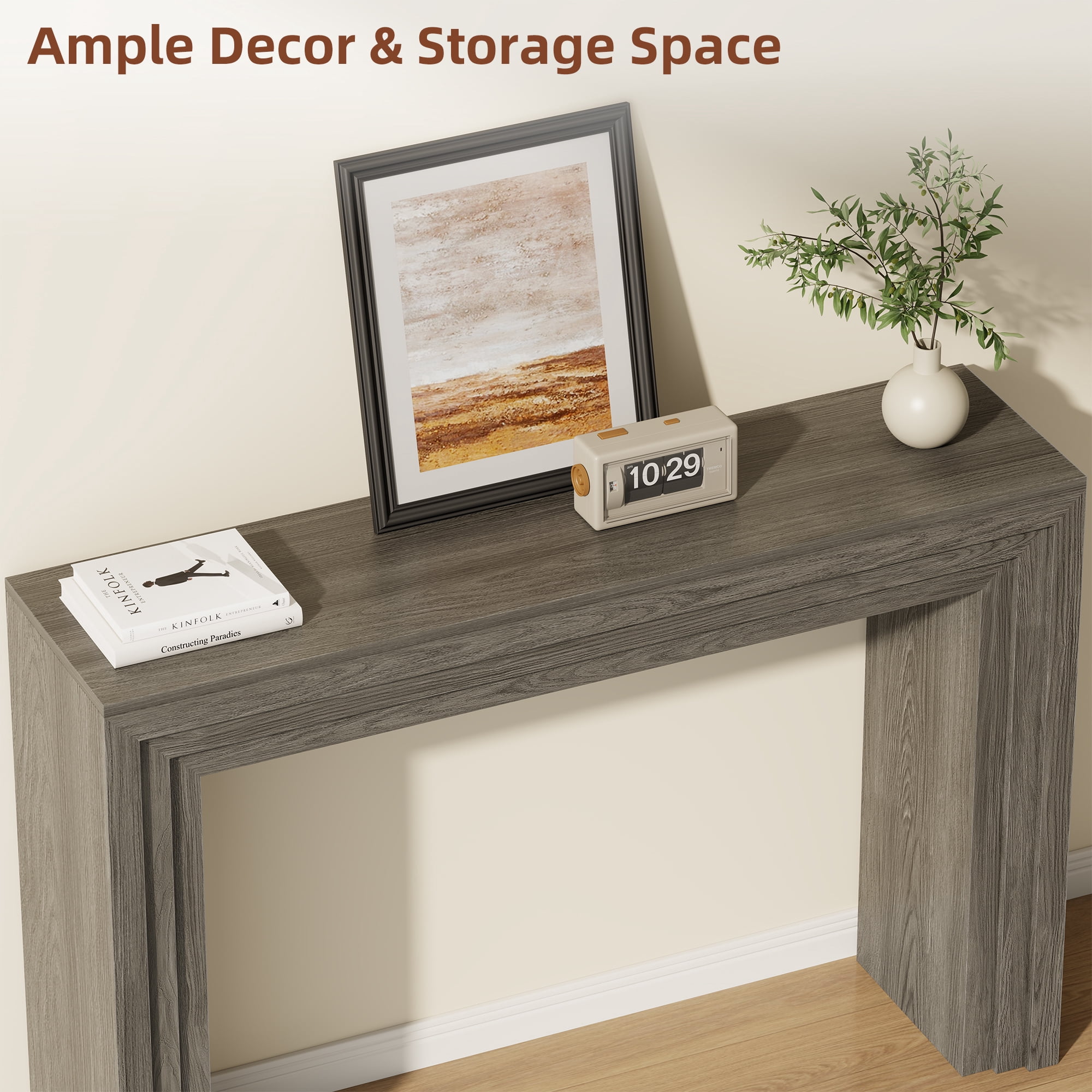 Laintene Modern Entryway Table, 43" Modern Console Table with Storage, Narrow Sofa Table Behind the Couch, Accent for Living Room, Hallway Foyer, Entrance, Gray