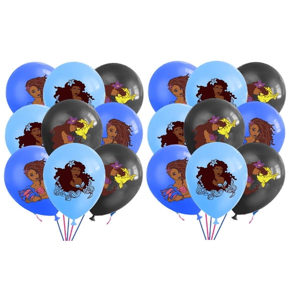 Black Mermaid Balloons Party Supplies Birthday Favors Decorations Decor Kit Latex