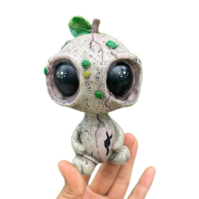 Bonita estatua de resina alienígena de ojos grandes para decoración de jardín, 12,2 cm