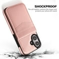 thumbnail image 5 of VENINGO for iPhone 16 Wallet Case 6.1" with Card Holder Slots PU Leather Kickstand Magnetic Lock Lightweight Shockproof Full Body Protective Cover for iPhone 16, Rose Gold, 5 of 7