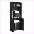 thumbnail image 2 of Desks for Home Office, Compact Computer Hutch with 5 Shelves | 29.6” Wide | Black | Particle Board, 2 of 9