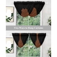 thumbnail image 5 of Waterfall Valances for Windows, Black Brown Kitchen Sheer Valance Curtains, Contemporary Boho Modern Art Rod Pocket Elegant Swag Valances for Living Room Bedroom, 47.2"x38.5", 2 Panel, 5 of 8