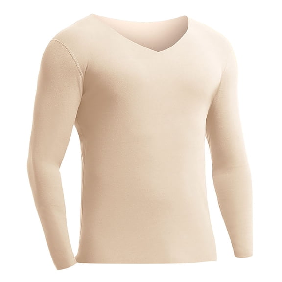 JTieacloth Sleep Shirt for Men Mens Winter Thermal Underwear Seamless Single Piece With Thickened AutumnClothing In The Autumn To Wear The Foundation Of The Bottom Cold Cotton Sweater Beige