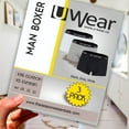 thumbnail image 4 of U-Wear Men’s Cotton Underwear Boxer Shorts 3 Pack Briefs For Men, Black/Gray/White, S, 4 of 5
