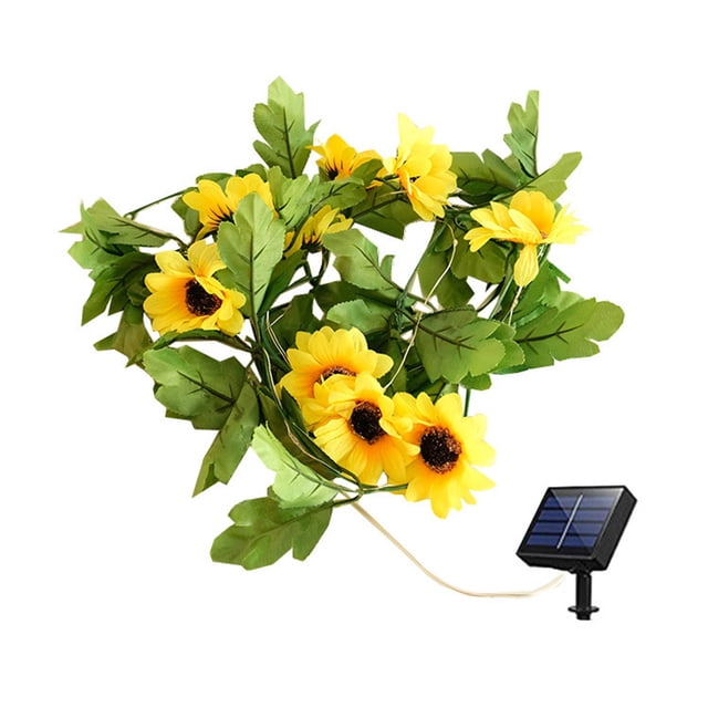 TIMIFIS String Lights Outdoor Garden Decorated with Rattan Lanterns Beautiful Sun Flower Hanato 2M 40 LED Decorative String Lights Night Lights
