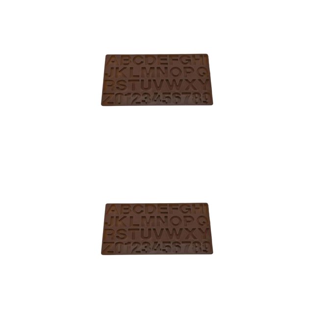 Billuyoard Moldes para Mousse, 26 letras en inglés, molde en relieve, herramientas de decoración de pasteles, manualidades, molde antiadherente Café 2piezas