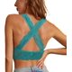 thumbnail image 2 of brasier de encaje para mujer, sin varillas, acolchado, espalda cruzada, sin botones, brasier de espalda cruzada verde azulado G verde azulado G Xishao ropa, 2 of 2