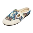 thumbnail image 6 of Rokment Women's Bohemian Ethnic Mules Dress Slides Sandals Beach Summer Vintage Casual Closed Toe Wedge Low Heels Comfortable Walking Half Slippers Clogs for Wide Width Blue Size 9.5, 6 of 7