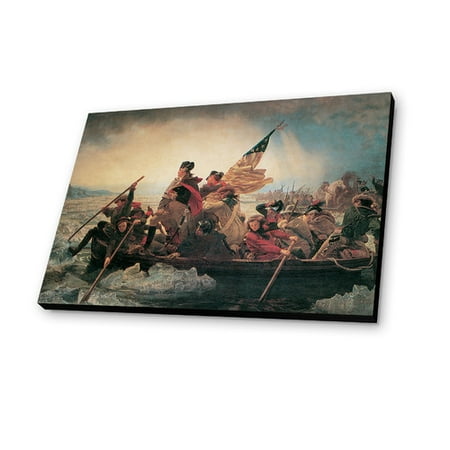 Crossing Lamp - Lamp-In-A-Box Washington Crossing the Delaware 1851 by Emanuel Leutze Painting Print on Wood
