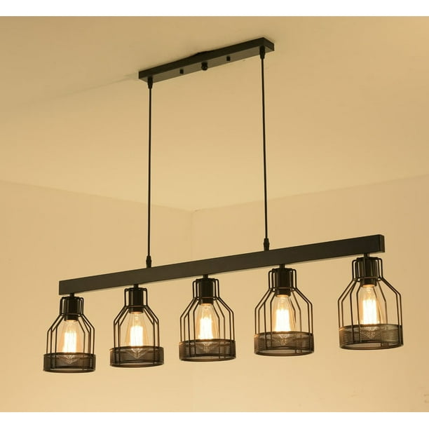 OUSGAR Industrial Metal Pendant Lamp 5 Lights Rustic ...