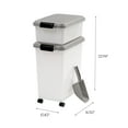 thumbnail image 6 of IRIS USA 30 lbs & 11 lbs Combo Airtight Dog Food Storage Container, Stackable Treat Box, 2-Cup Scoop, Casters, Keep Fresh, Easy Mobility, Chrome, 6 of 6