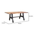 thumbnail image 5 of Benjara Umey 78 Inch Dining Table, Rectangular Live Edge Top, Trestle Support Brown, 5 of 5