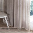 thumbnail image 4 of JOOJA 2 Panels Embroidery Boho Linen Window Curtains for Living Room,Brown 55" W x 96" L, 4 of 6