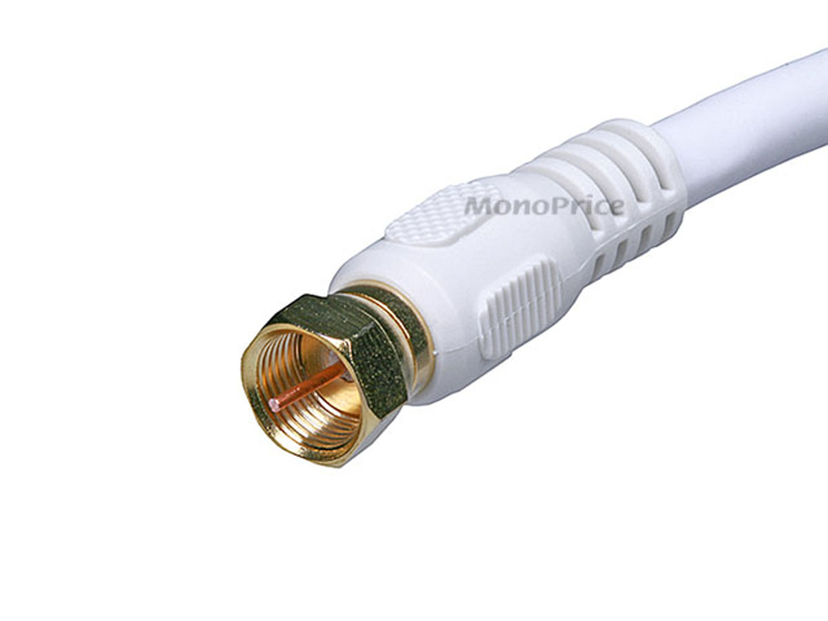 Monoprice 10' CL2 Quad Shielded RG6 F Type 18AWG Coaxial Cable White 106315 - image 2 of 2
