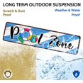 thumbnail image 5 of Pool Zone Tin Sign Vintage Rustic Decor Home Tropical Beach Patio Wall Decoration Metal Street Sign 4x16 Inch, 5 of 5