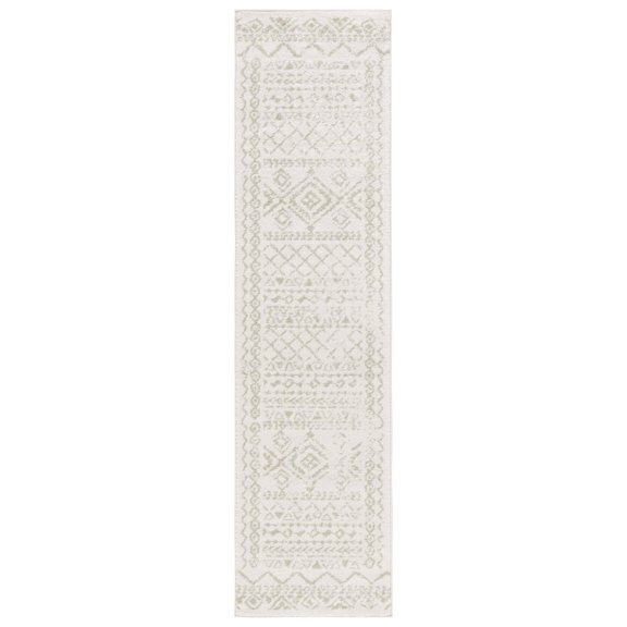 SAFAVIEH Tulum Ronald Oriental Runner Rug, Ivory/Sage, 2' x 8'