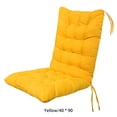 thumbnail image 3 of Injueey Cojín para silla de ratán, respaldo largo de pana, sillón reclinable, asiento grueso, banco de cocina para el hogar con estera de Decoración del hogar Amarillo, 3 of 6