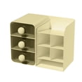 thumbnail image 2 of Organizador de maquillaje con cajones | Organizador de tocador de plástico apilable para encimera de baño, escritorio - Almacenamiento multifunción para pinceles, lápiz labial, joyería | 3 cajones, 2 of 6