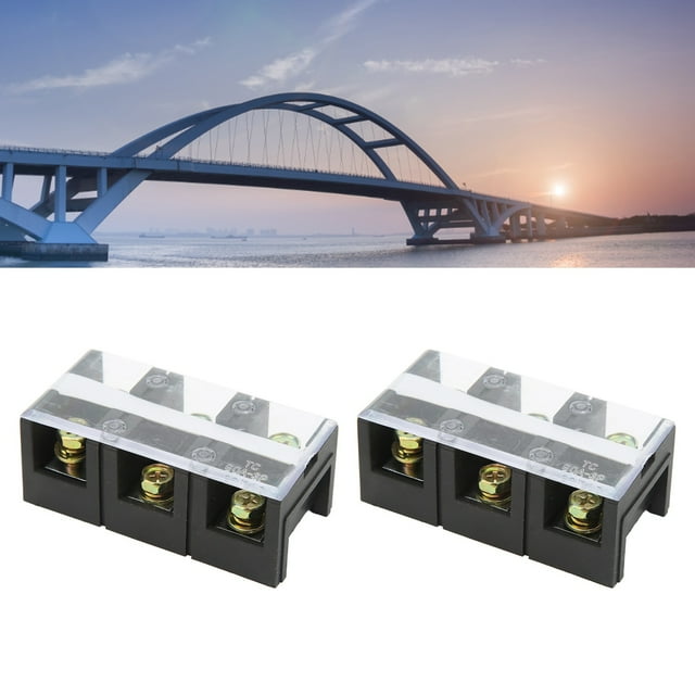 2 Pcs Born Block Double Rangées 60A 600V Bande de Barrière Compacte avec Coque PC pour Système de Distribution d'Alimentation