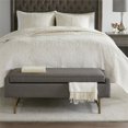 thumbnail image 2 of Madison Park Heath Solid Wood and Polyester Accent Bench in Gray/Bronze, 2 of 7