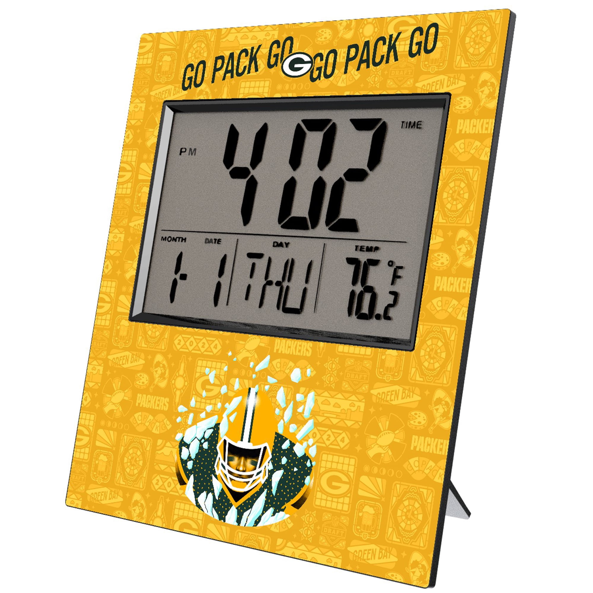 Green Bay Packers 2024 Illustrated Limited Edition Digital Desk/Wall Clock