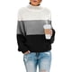 thumbnail image 1 of Suéter de cuello redondo de invierno para mujer, tejido a juego con colores, cuello redondo, suelto, informal, tops, suéter para mujer, 1 of 5