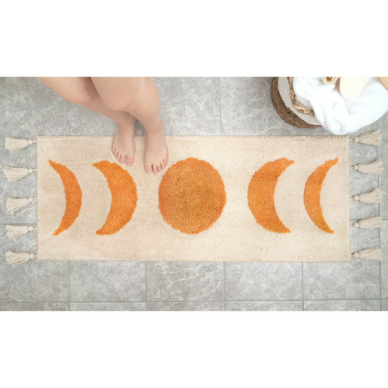 Halloween Vibes - Bat Flying Across the Full Moon Bath Mat for Sale by  humnoo