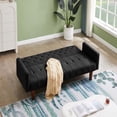 thumbnail image 4 of imerelez Convertible Double Folding Living Room Sofa Bed (Eucalyptus wood frame)Black, Linen,, 4 of 8