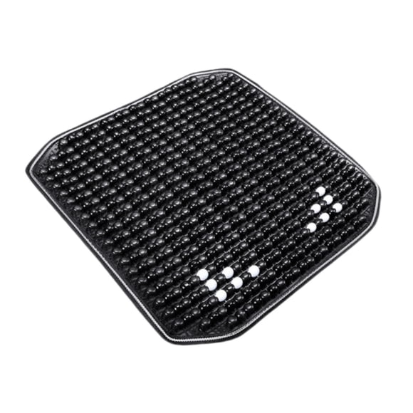 Funda de asiento con cuentas de madera, versátil, 42 cm x 42 cm, almohadilla refrescante, cojín de masaje para asiento. Negro