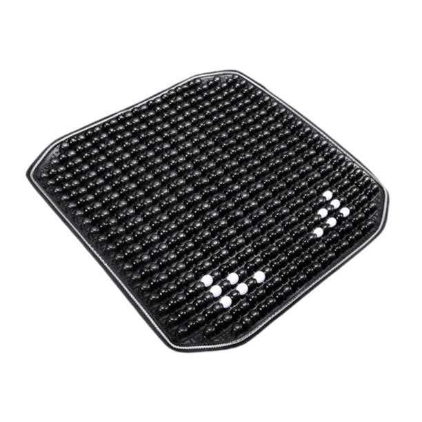 Cojín de asiento ergonómico con cuentas, ideal para refrescar el coche y ventilar la oficina en verano. Negro