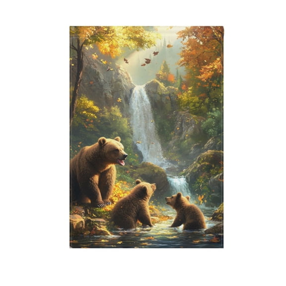 Three Bears Garden Flag Double Sided 12 x 18/28 x 40 Inch Yard Flag Home Outdoor Yard Patio Lawn Decor