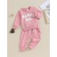 thumbnail image 3 of Conjunto de sudadera y pantalones de cuello redondo de manga larga para niña recién nacida, ropa de otoño para mamá, 3 of 8