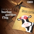 thumbnail image 2 of G128 Garden Flag Welcome Cow with Flowers 12"x18" Burlap Polyester, 2 of 8