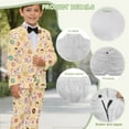 thumbnail image 6 of Xoenoiee Guinea Pig Donut Print Boys Suits Slim Fit Blazer and Pants Kids 3 Piece Formal Suits Toddler Tuxedo Wedding Graduation for Teen, Size 7-8 Years, 6 of 7