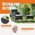 thumbnail image 4 of Elevon Patio Furniture Set 3 Pieces, Outdoor Wicker Furniture with Coffee Table, Modern Rattan Patio Chairs Conversation Sets with Sofa for Garden, Terrace, Porch, Balconies, Lawns, 4 of 9