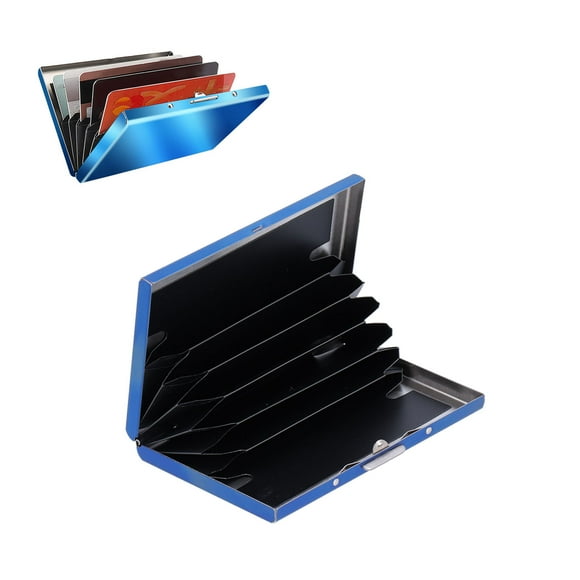 Cartera de Tarjeta de Crédito Rfid de Acero inoxidable, Estuche para Tarjetas de Visita, Organizador de Almacenamiento para Hombres y Mujeres