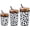Dairy Cow, variant on 3 count Iced Coffee Cup Sleeve, Insulated Neoprene Coffee Coolies Sleeve for Cold & Hot Drinks, Cold Beverages Cooler Buddy Fits 16-30 OZ Coffee Cup (Blue-and-white )