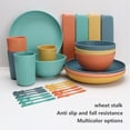 VBVC WheaT Straw Dinnerware Sets for 4 (32Pcs),WheaT Straw Dinnerware