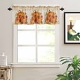 thumbnail image 2 of Fall Orange Pumpkins Valances for Windows Watercolor Maple Leaves Rod Pocket Curtain Valance Window Treatment Short Curtains for Kitchen Living Room, 60"x14", 2 of 5
