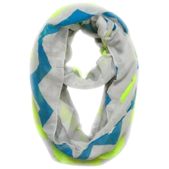 Peach Couture Modern Radiant Multicolored Chevron Geometric Infinity Loop Scarf